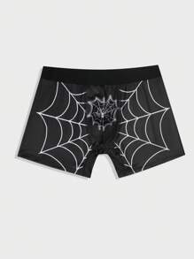 Boxer Briefs Con Patrón De Telaraña Para Hombres - Blanco y Negro - Ver 4