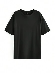 Ekonfriends 女款寬鬆長版t卹,翅膀印花,圓領 - 黑色 - 查看 2