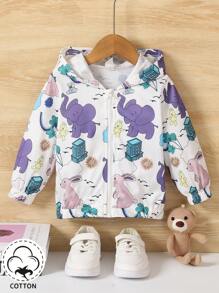 嬰兒男童卡通印花連帽夾克 - 彩色 - 查看 1