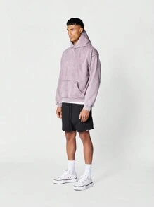 SUMWON Regular Fit Essential Premium Washed Overhead Hoodie - Dusty Purple - View 4