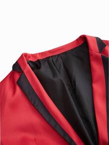 Manfinity AFTRDRK 男士格紋翻領西裝外套 - 紅色 - 查看 7