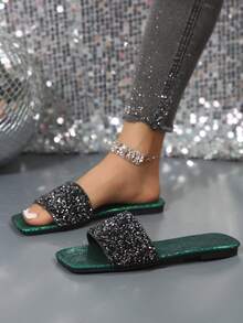 Đúng mốt Đồ trang trí Rhinestone Dép xăng đan Đối với phụ nữ , Mùa hè Không trượt Chóp giầy mở ra Dép đi trong nhà , Hợp thời Và Linh hoạt - Nhiều màu - Xem 3