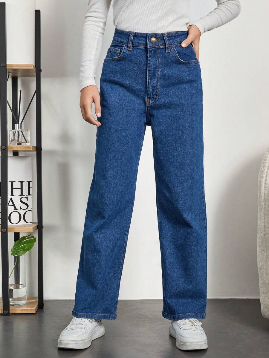 RueChic Cô gái Tween Túi nghiêng Quần legging thẳng - Màu xanh lam - Xem 1