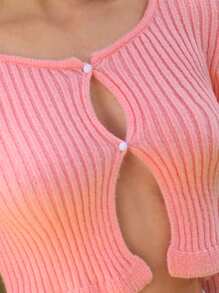 SHEIN Unity Ladies' Solid Color Cropped Cardigan With Open Front Fall Cloth For Women - Pink - View 6