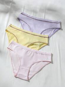 SHEIN 3 Piezas De Calzoncillos Triangulares De Encaje Con Borde Para Mujer - Multicolor - Ver 5