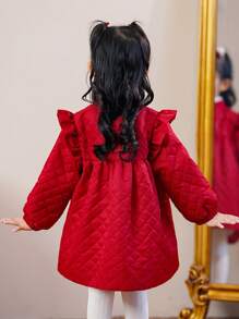 Girls' Chinese Traditional Dress With Embroidery Trim And Frog Button Closure