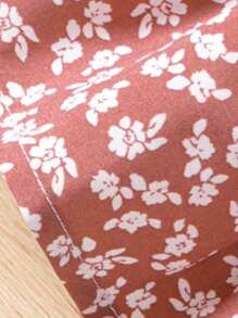 Young Girl Woven Loose-Fit Casual Skirt With Floral Print - Baby Pink - View 3