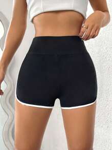 SHEIN Unity Women'S Color-Block Edge Shorts Leggings - Black - View 3