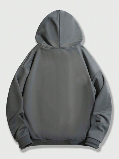 Grunge Punk Men's Hooded Sweatshirt With Figure Graphic, School