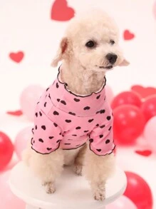 PETSIN Valentine's Day Pink & Black Heart Decor Pet Dog/Cat Knit Sweater