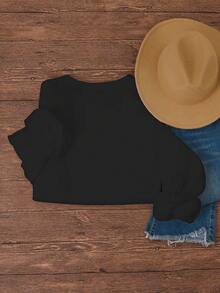 INAWLY Cartoon Printed Sweatshirt - Black - View 2