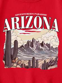 Men's Printed Thermal Lined Sweatshirt - Red - View 4