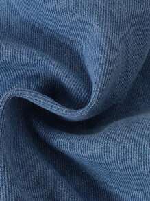 幼童女孩休閒舒適心形圖案牛仔背帶褲 - 淺色水洗藍 - 查看 8