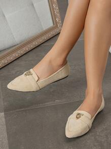 2025 Autumn Women's Lightweight, Pointed-Toe Ballet Flats For Daily Comfortable Wear,Loafers For Women - Apricot - View 5