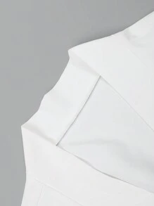 Manfinity Homme Camisa casual de hombre de unicolor con hombros caídos - Blanco - Ver 4