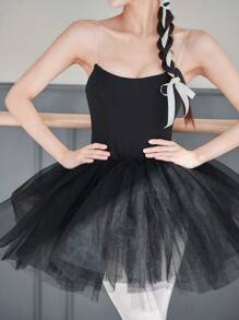 SHEINNeu Balletcore Bow Princesscore Mesh Tutu Dress Corset Dresses - Black - View 4