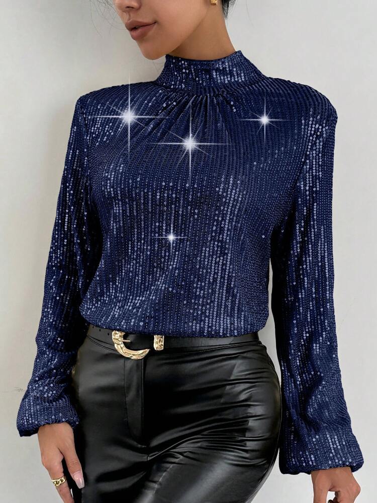 Women's Glittery Backless Shirt