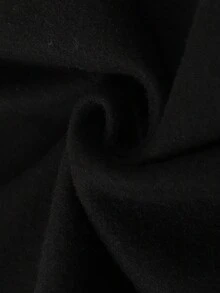 Manfinity Homme 男士字母印花束腰連帽衛衣 - 黑色 - 查看 3