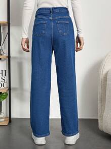 RueChic Cô gái Tween Túi nghiêng Quần legging thẳng - Màu xanh lam - Xem 2