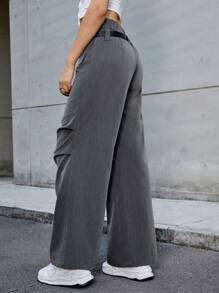 SHEIN EZwear Dark Gray Woven Women's Suit Trousers