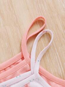 SHEIN Leap Crew 4pcs Tween Girls' Daily Casual Knitted Tank Top And Shorts Pajama Set - Multicolor - View 6