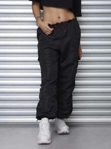 女性褲子 - 黑色 - 查看 1