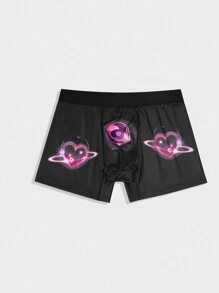 Men'S Heart Pattern Printed Square Leg Underwear - Multicolor - View 3