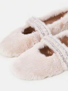 Flat Plush Shoes - Pink - View 2