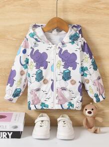 嬰兒男童卡通印花連帽夾克 - 彩色 - 查看 3