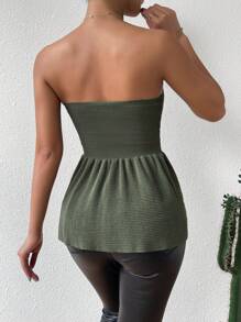 Chiquease Top Sin Tirantes Tejido Para Mujer