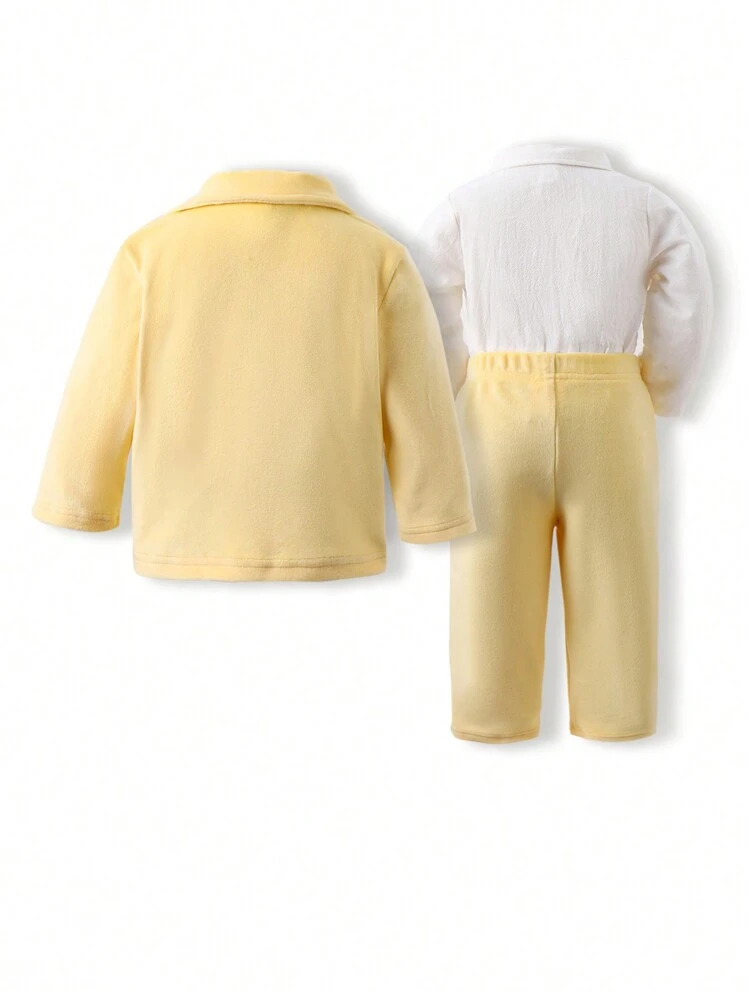 Baby Boy' Gentleman Style Handsome Shirt, Suit Jacket & Pants Set