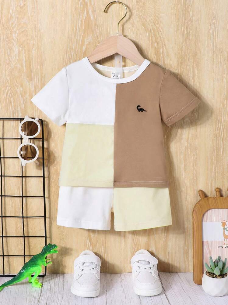 Abbigliamento Bambina Dinosauri - Set di abbigliamento per dinosauri per bambini Baby Boy Jurassic...Set di 3 T-shirt bambino a maniche corte in cotone con dinosauri