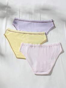 SHEIN 3 Piezas De Calzoncillos Triangulares De Encaje Con Borde Para Mujer - Multicolor - Ver 2