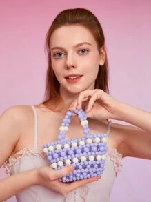 SHEIN MOD Women Top Handle Bag, For Summer - Mauve Purple - View 4