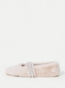 Flat Plush Shoes - Pink - View 3
