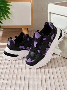 Thoáng khí Và Thoải mái Lưới Đế dày Của phụ nữ Giày thể thao Với Tăng Chiều cao , Giải trí Và Đúng mốt Lady Bố Phong cách Giày thể thao - Nhiều màu - Xem 4