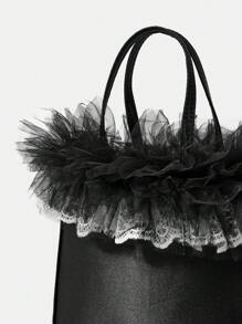 SHEIN MOD Của phụ nữ Đúng mốt Màu thuần Túi tote - màu đen - Xem 11