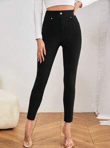SHEIN Essnce 女士緊身褲 - 黑色 - 查看 1