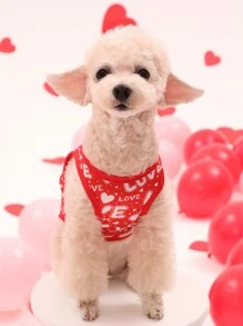 PETSIN Ngày lễ tình nhân Đỏ  Tim Mô hình 'LOVE' Lá thư In Thú cưng Áo vest Đối với Mèo Và Chó - Nhiều màu - Xem 3