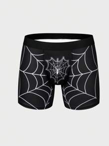 Boxer Briefs Con Patrón De Telaraña Para Hombres - Blanco y Negro - Ver 1