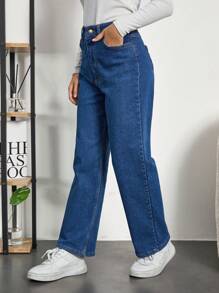 RueChic Cô gái Tween Túi nghiêng Quần legging thẳng - Màu xanh lam - Xem 4