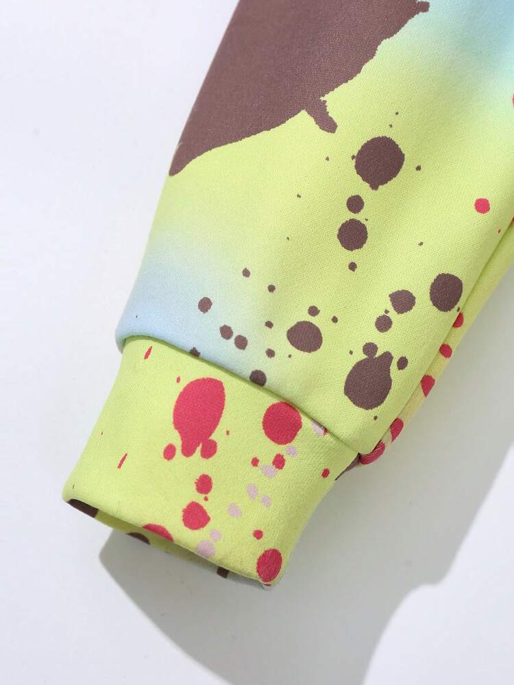 Young Boys Casual Comfortable Graphic Print Hoodie & Sweatpants Set, Thermal Lined , Thickened