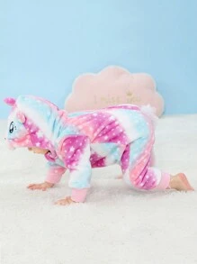 SHEIN 女婴法兰绒独角兽图案，饰有星空图案 - 彩色 - 查看 8