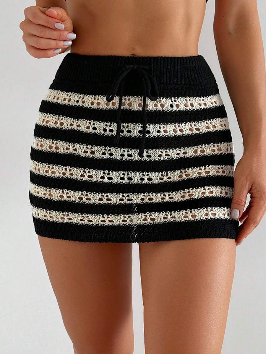 SHEIN Swim Của phụ nữ Sọc Váy che - Nhiều màu - Xem 1