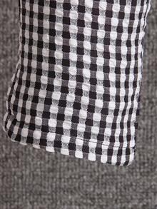 SHEIN Young Boy Plaid Jacket & Pants Set With Letter Patch - Black and White - View 6