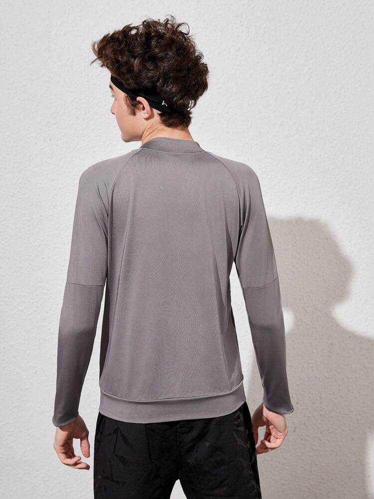 Teenage Boys' Zippered Front Raglan Long Sleeve Athletic Wear