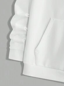 Manfinity RebelGame 男士心型印花針織連帽衫,休閒風格 - 白色 - 查看 3