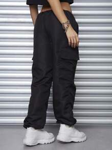 女性褲子 - 黑色 - 查看 2