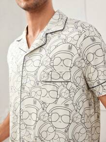 Conjunto De Ropa Informal Para Hombres Con Estampado De Dibujos Animados