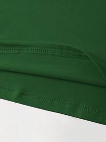 INAWLY Camiseta De Talla Grande Con Estampado De Tigre Y Hombros Caídos - Verde - Ver 5